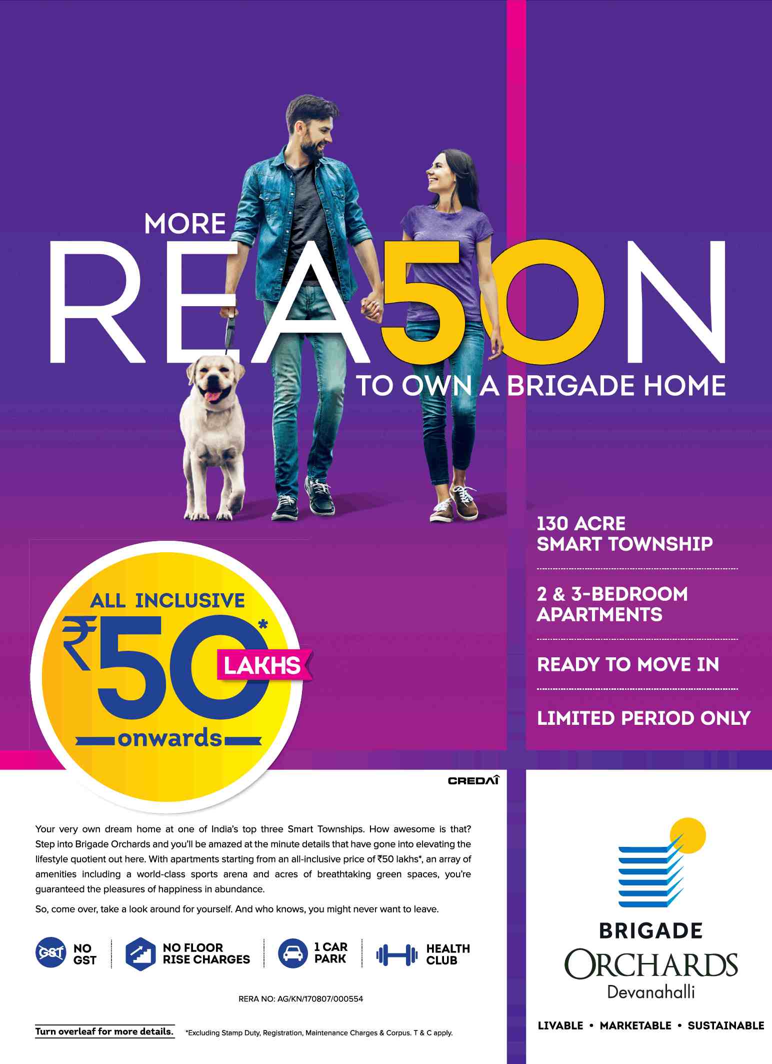 50+ reasons to own a home at Brigade Orchards in Bangalore